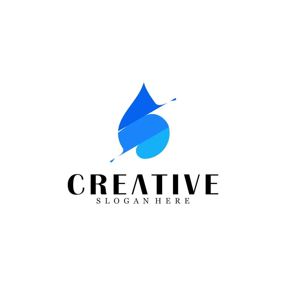 Abstract water drop logo design vector