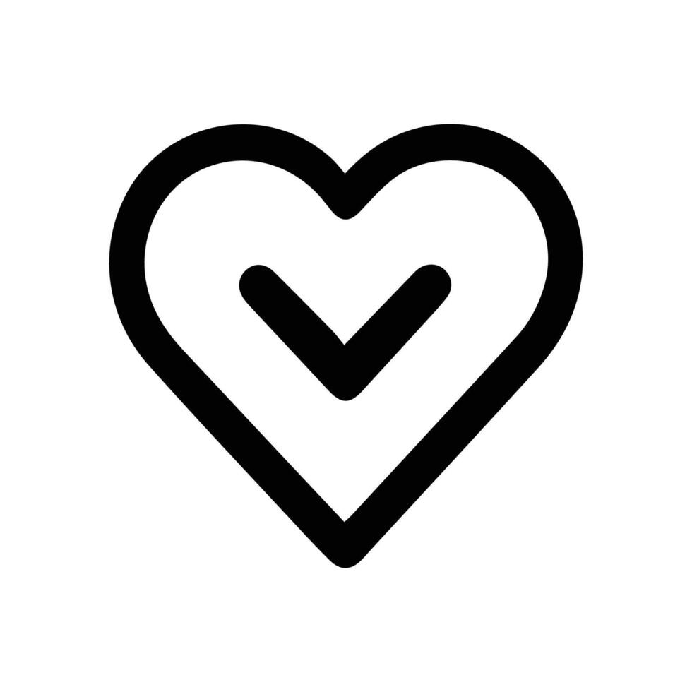 Heart Icon With Black Outline vector
