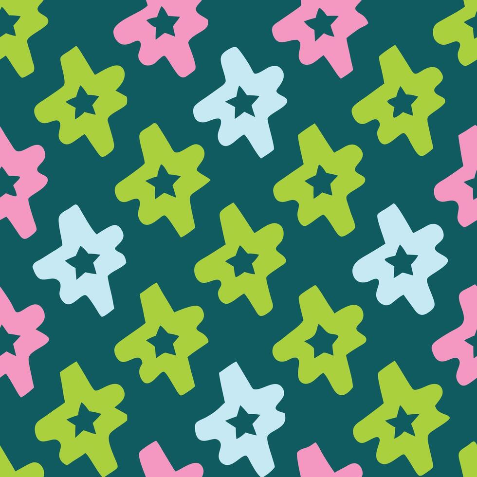 Colorful Star Pattern on a Dark Background vector