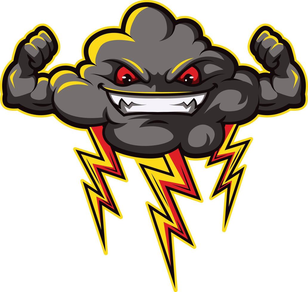 Angry Cloud Mascot Logo vector