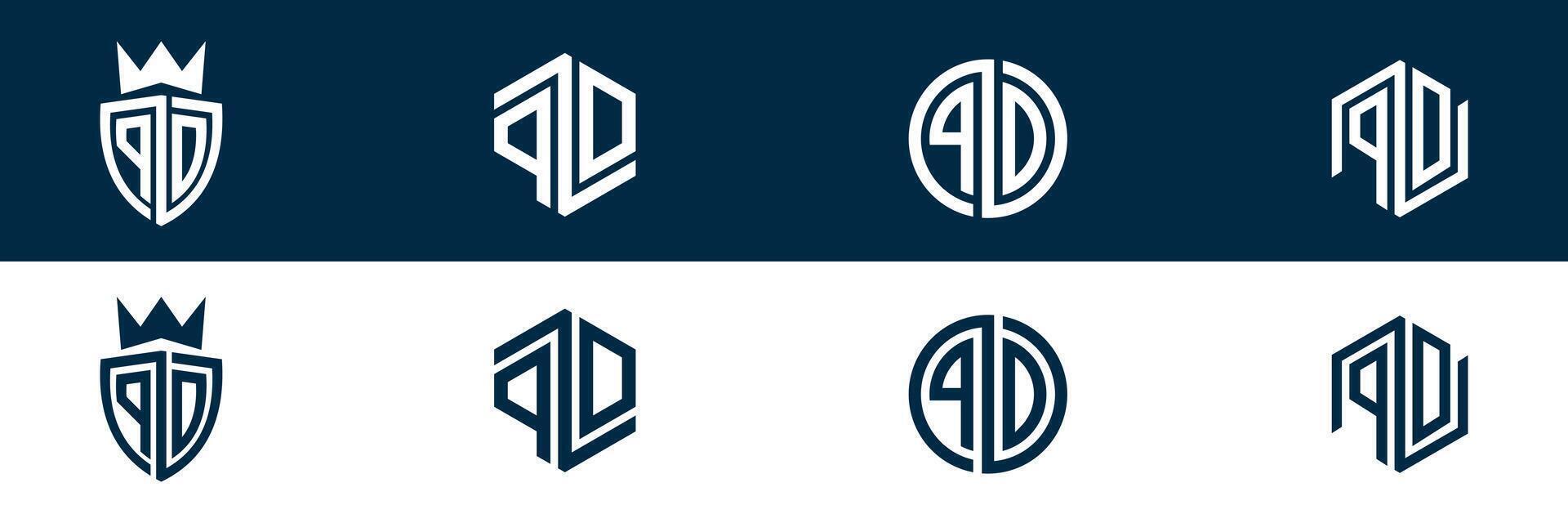 PD DP letter logo design set vector