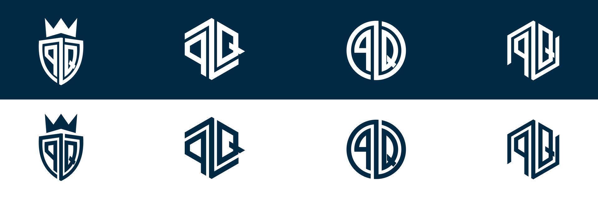 PQ QP Trendy letter logo design vector