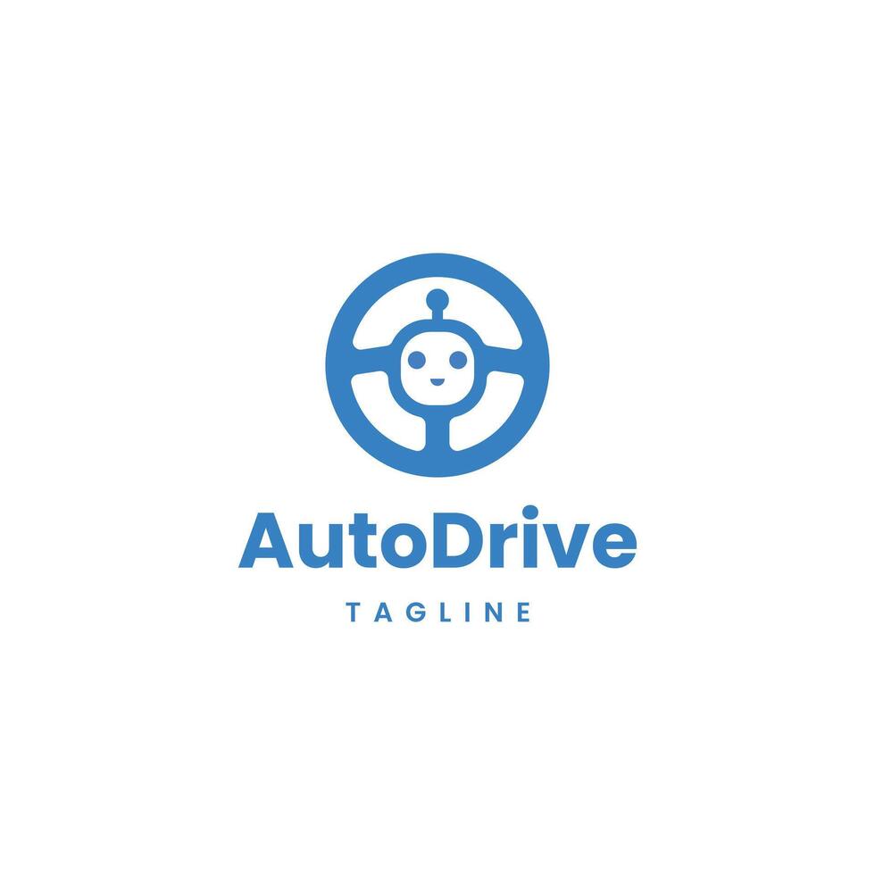 robot drive logo design modern concept vector