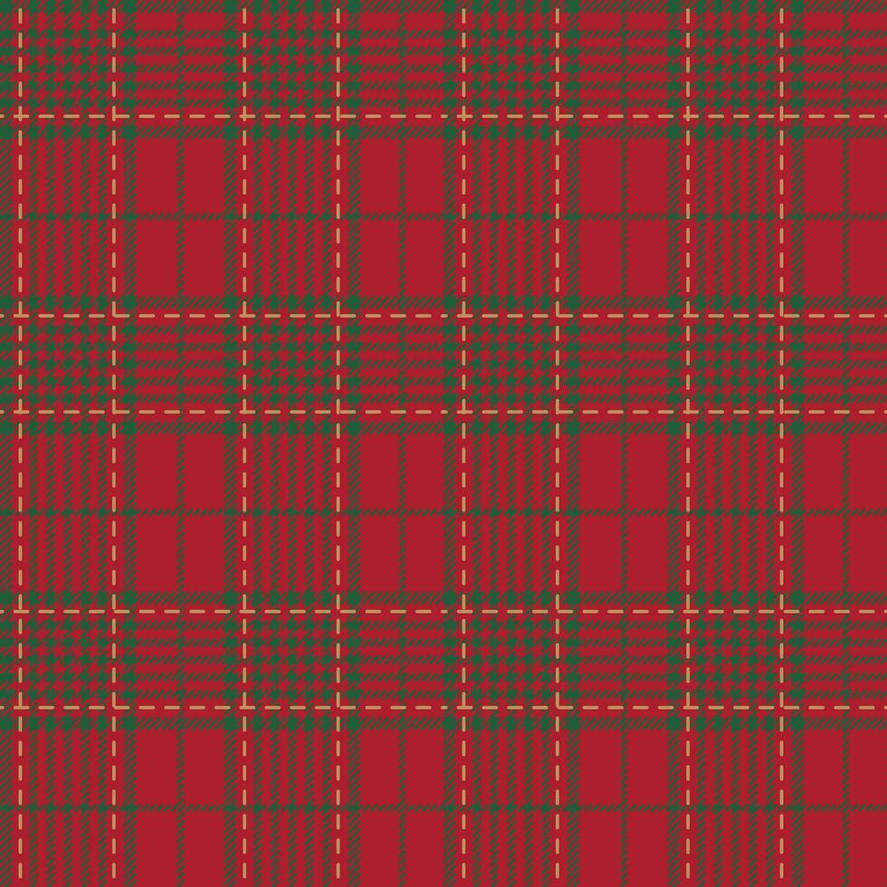 Seamless Red And Green Plaid Tartan Pattern vector
