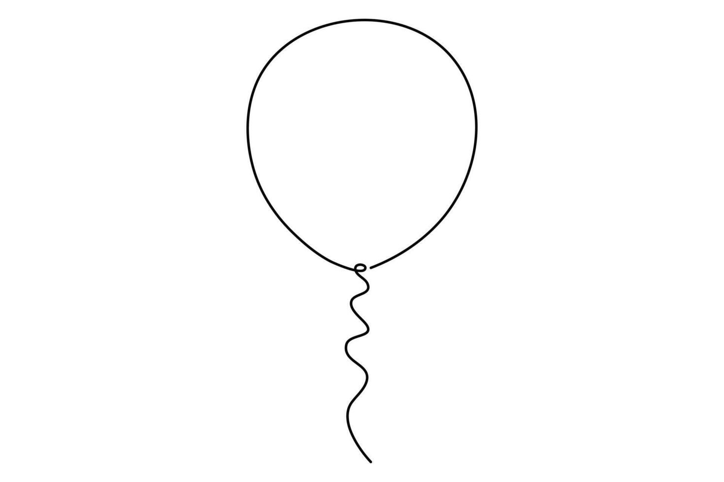 Elegant one line balloon outline drawing for stylish party and event design elements vector