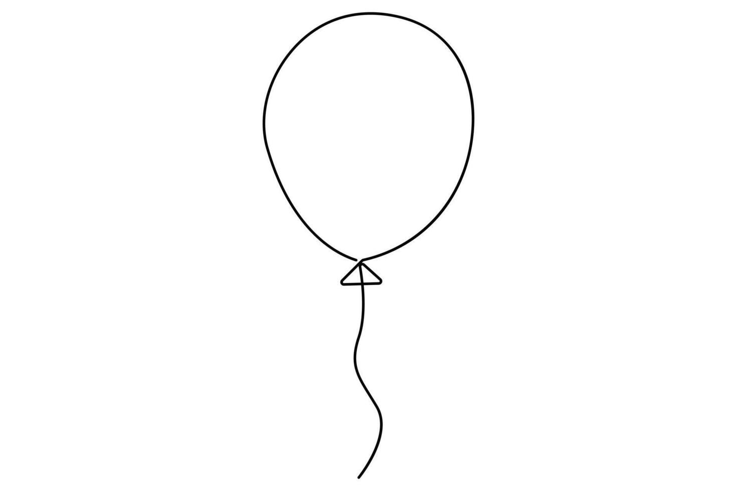 Continuous one line drawing of a balloon in outline form for modern party designs vector