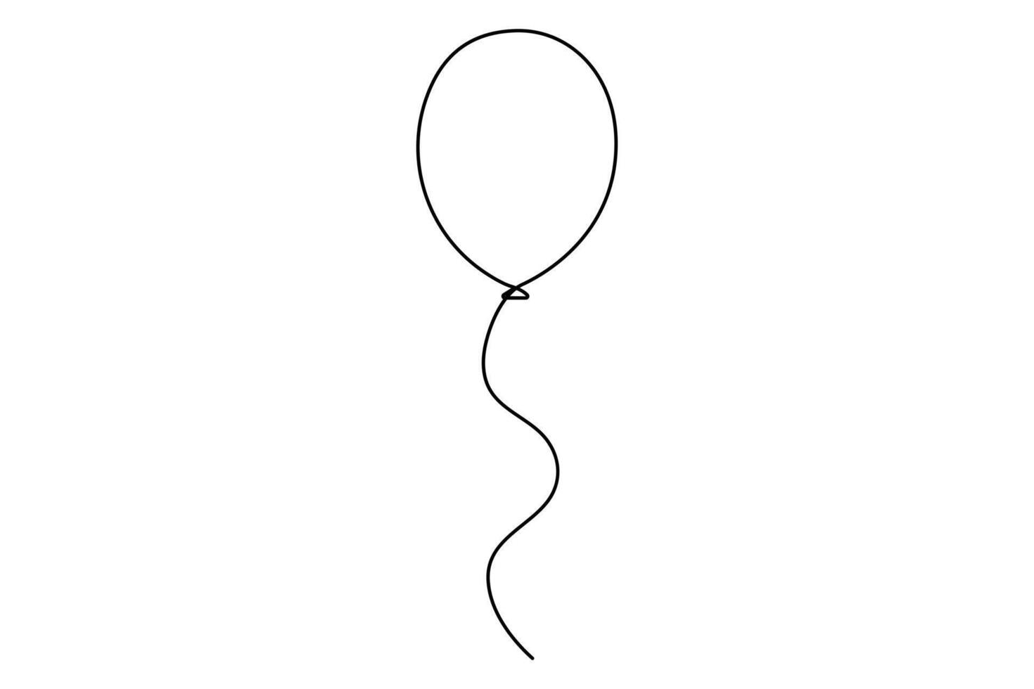 Continuous one line drawing of balloon outline illustration vector