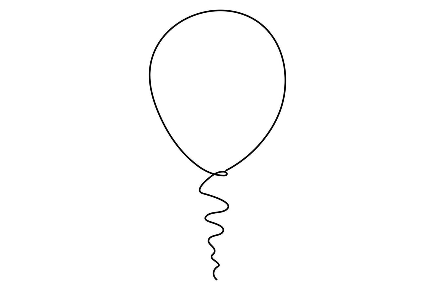 Clean and stylish one line balloon illustration for decorative purposes vector
