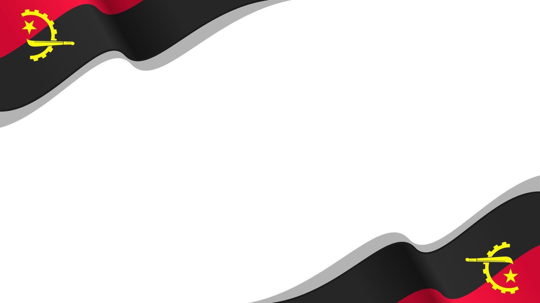 wavy Angola flag frame background with copy space for text. Angola national day vector