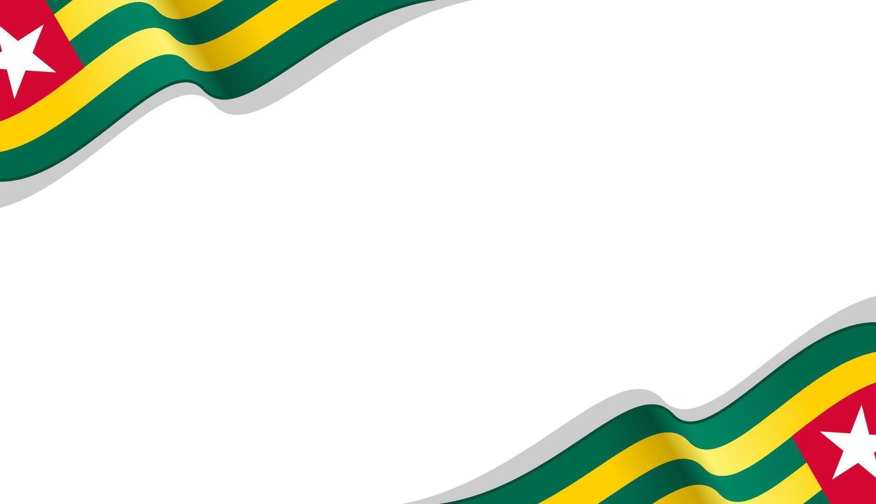 wavy Togo flag frame background with copy space for text. Togo national day vector
