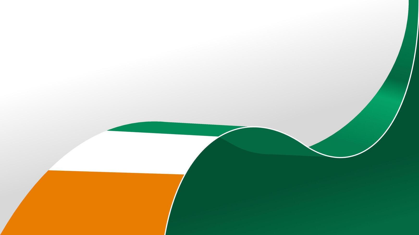 waving Ivory Coast flag background with copy space for text. Ivory Coast national day vector