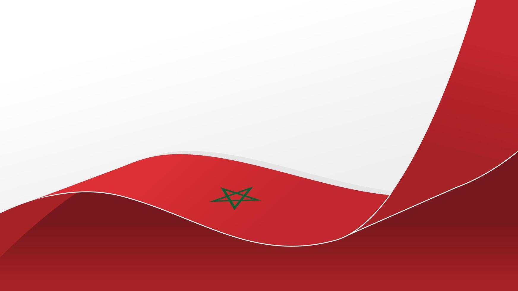 wavy Morocco flag background with copy space for text. Morocco national day vector