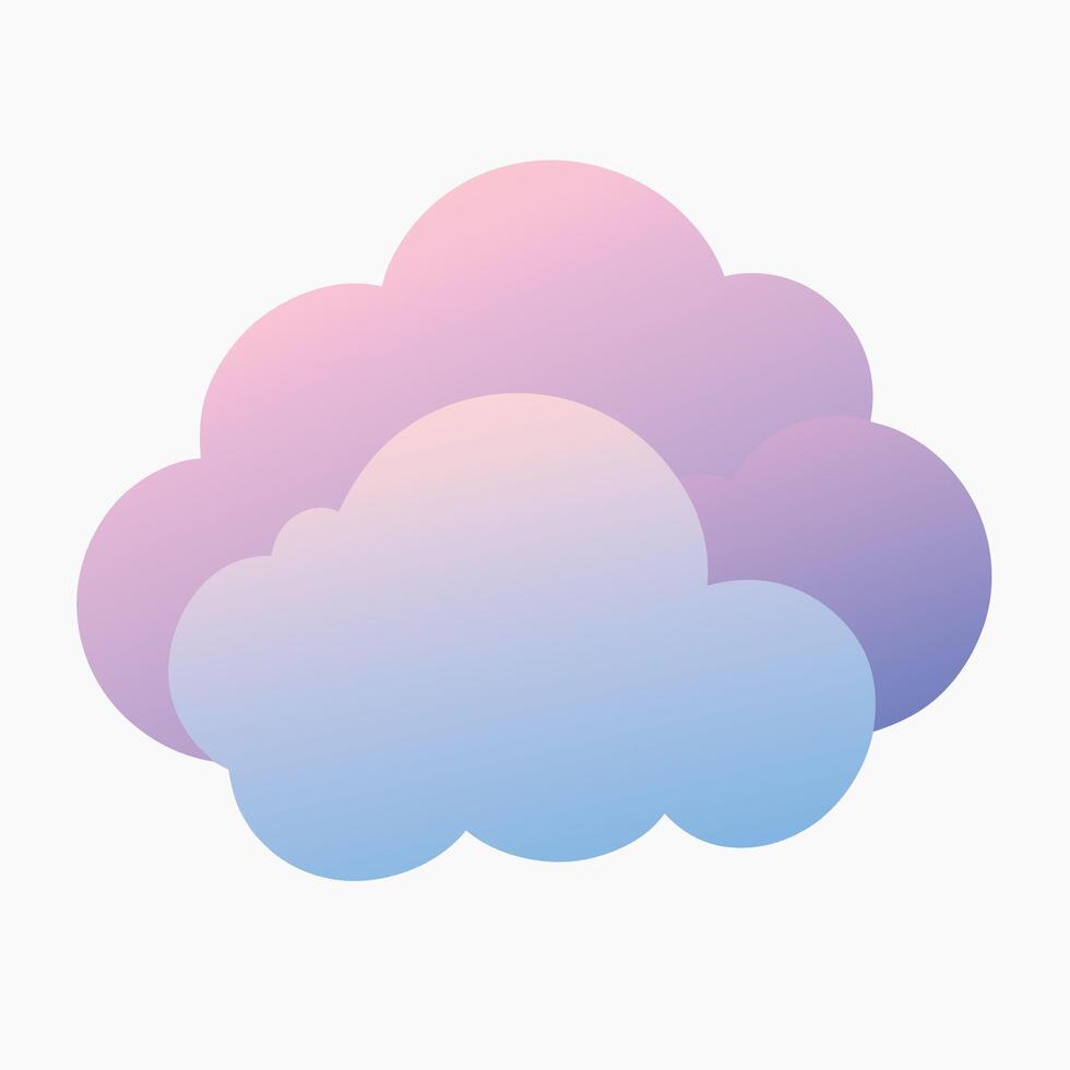 Pastel Cloud Design Against a White Background. vector