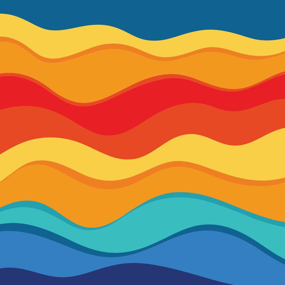 Vibrant Abstract Wave Pattern in Warm and Cool Tones. vector