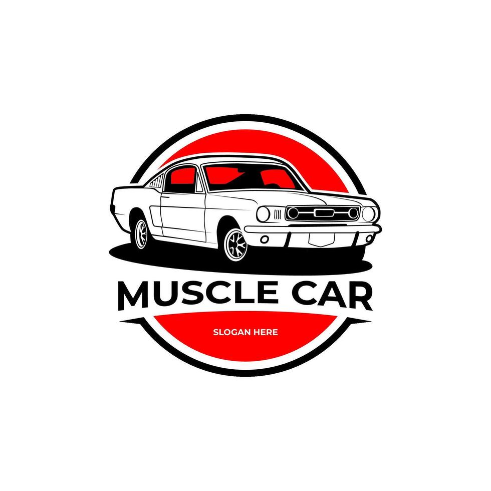 muscle sport car vintage logo silhouette vector
