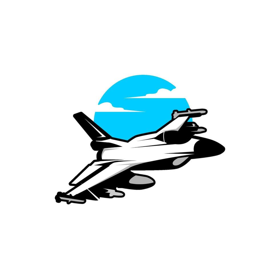 military aircraft fighter jet silhouette logo vector