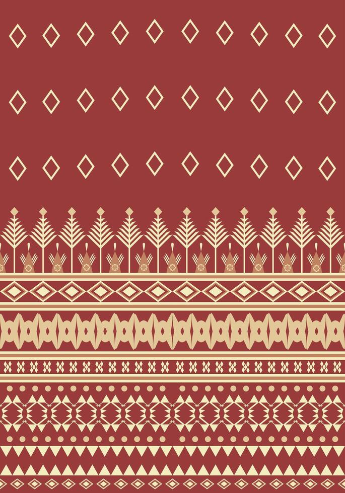 Vintage red and yellow abstract geometric Ethnic pattern. vector