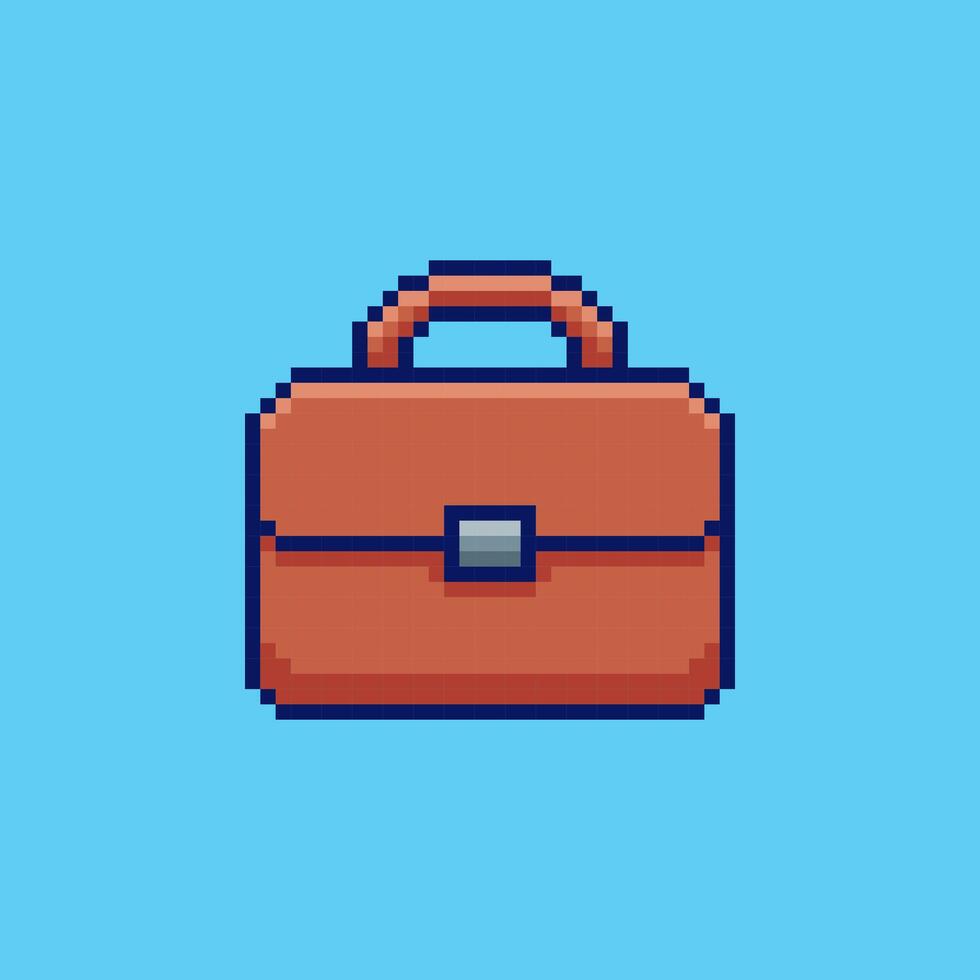 Pixel art Briefcase game asset design vector