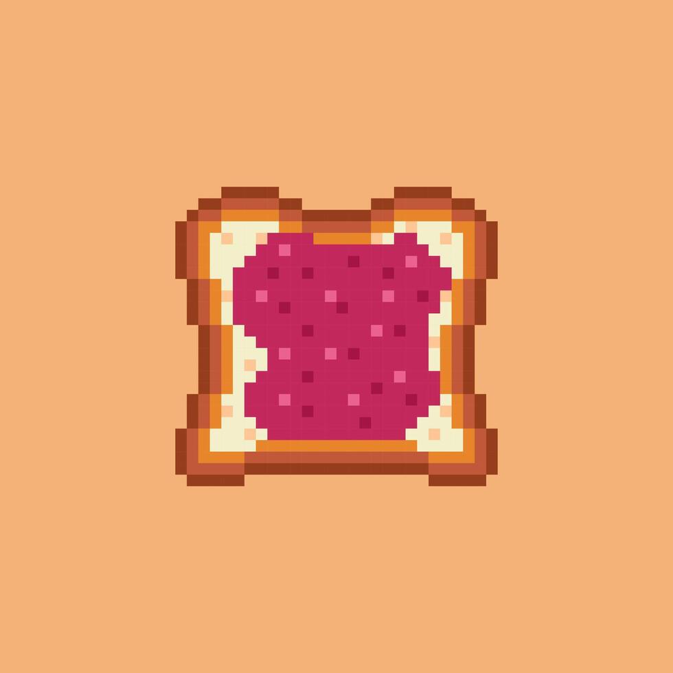 Pixel art Jam Toast game asset design vector