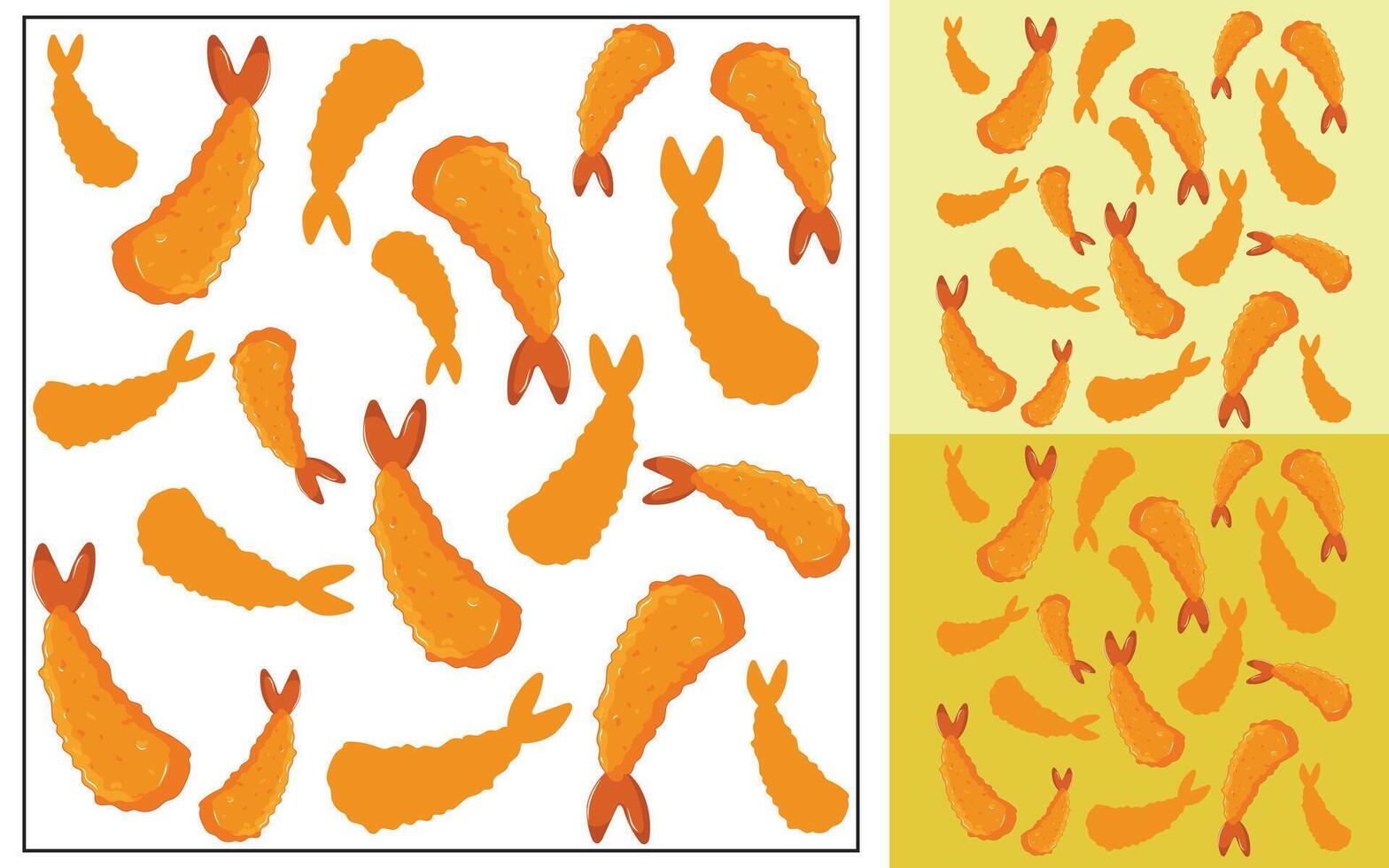 a set of fish patterns and a pattern with orange fish vector