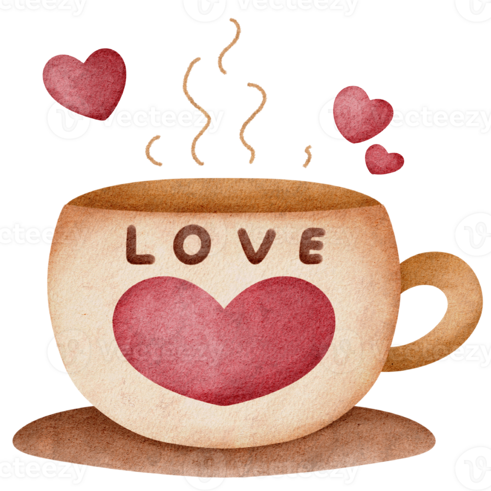 Valentine's Day coffee mug png