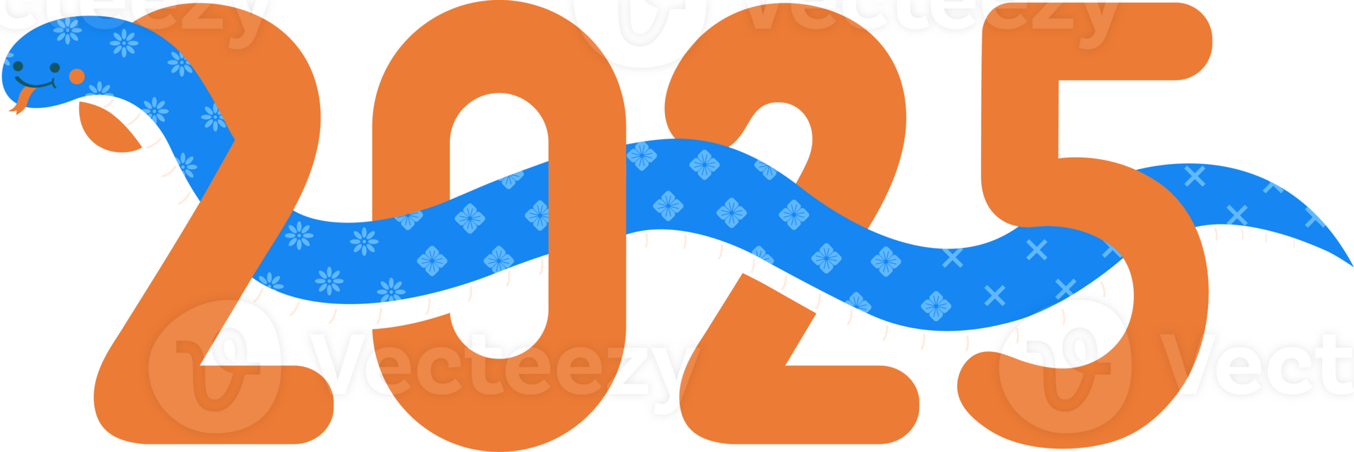 The blue snake around the number of 2025 png