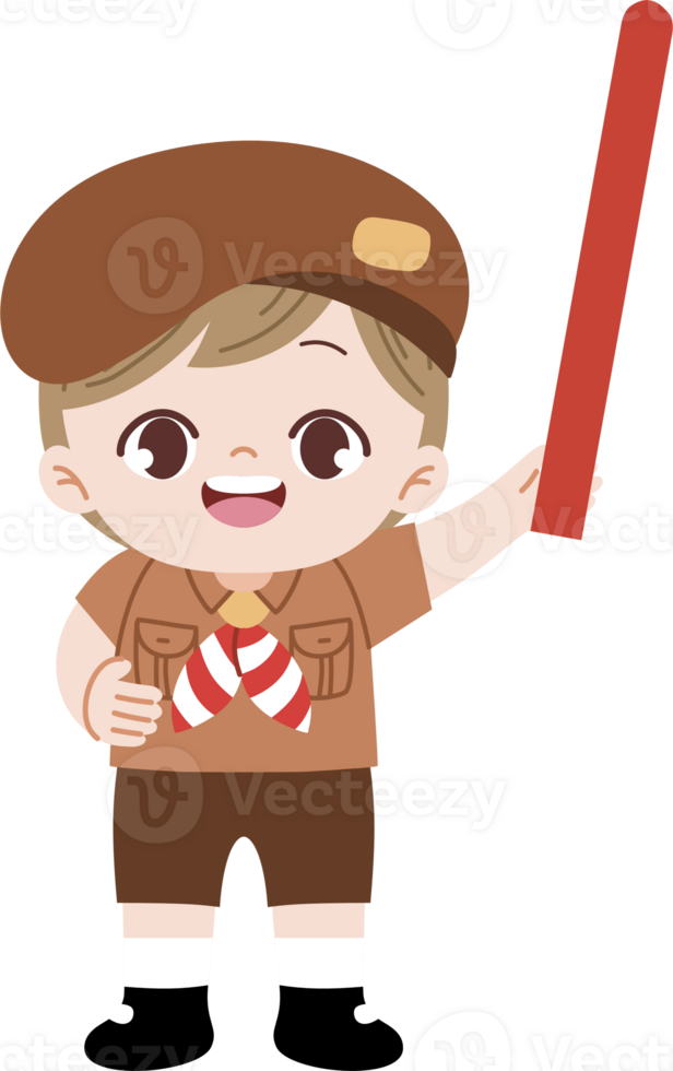 cute boy in indonesian pramuka uniform png