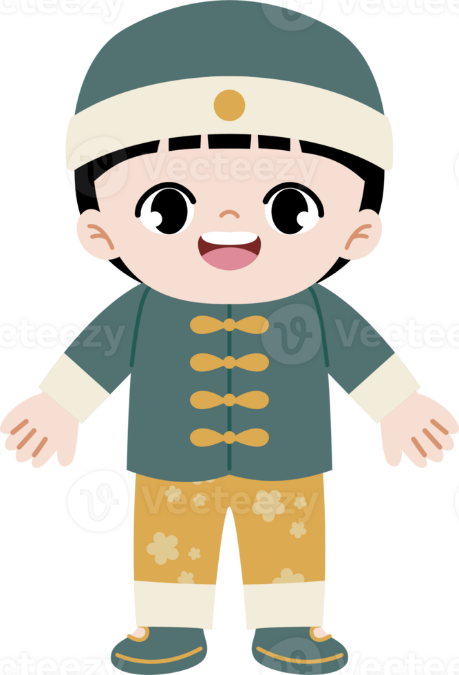 boy in traditional clothes celebrating chinese new year png