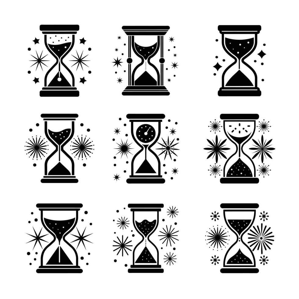 Hourglass icon set vector