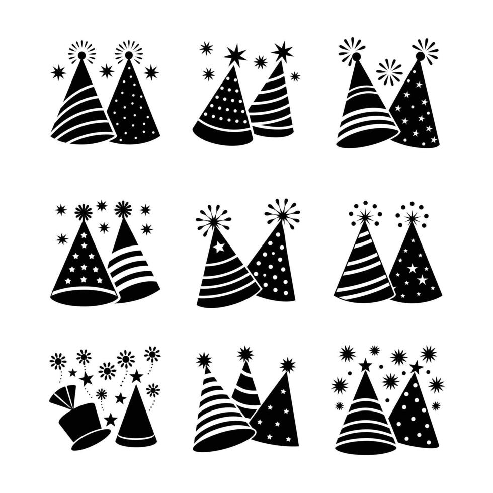 New year party hats illustration vector