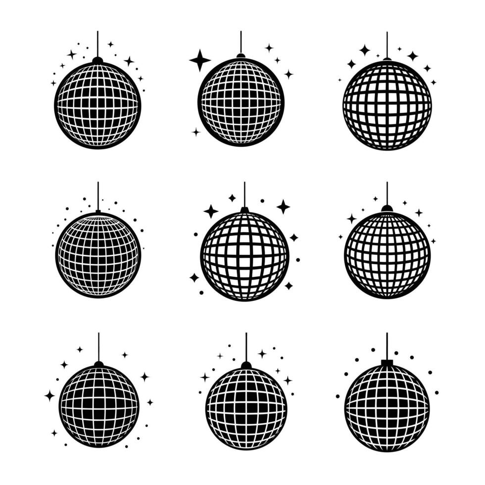 Disco ball icons set illustration vector