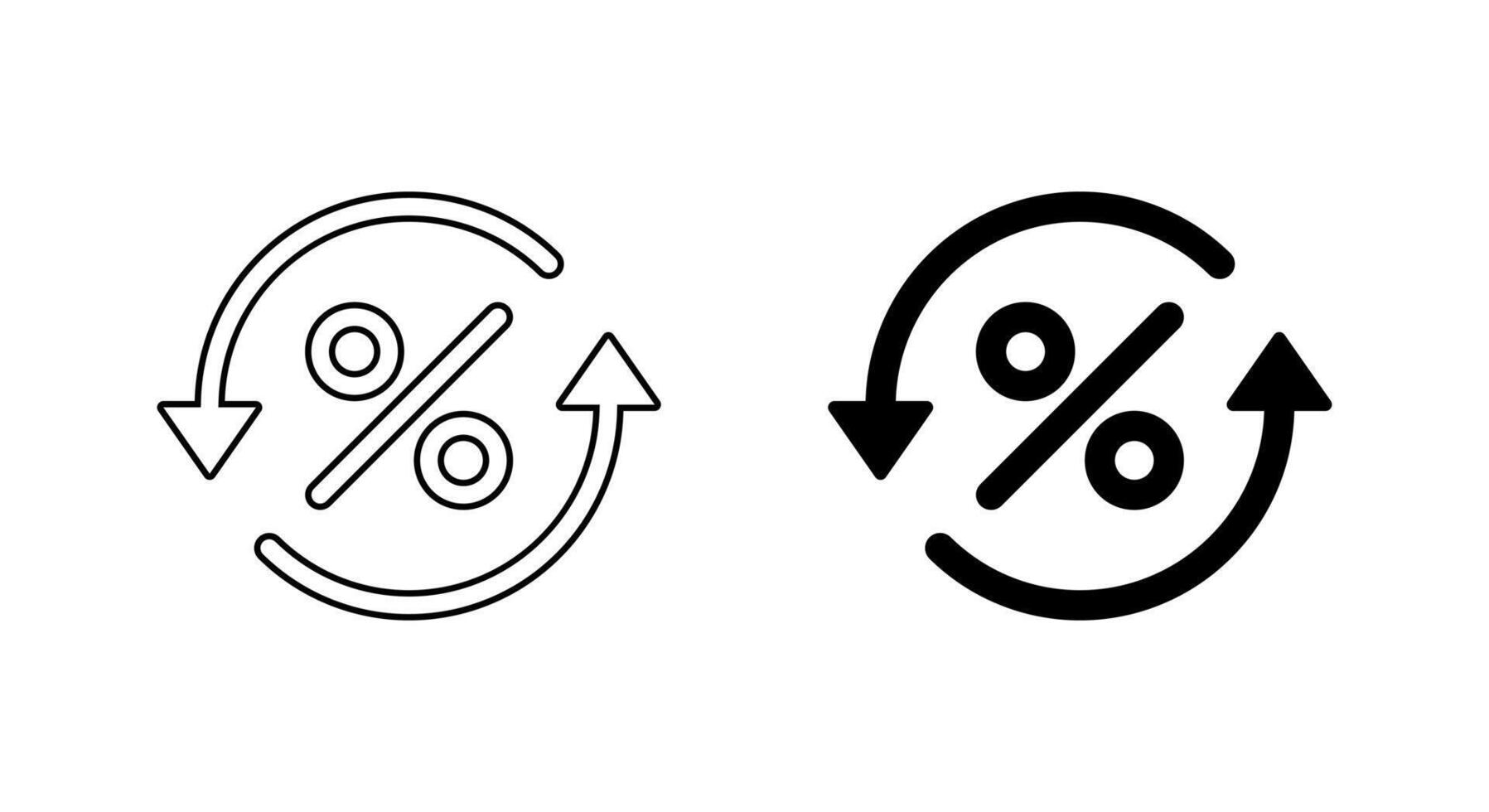 Circle convert percent icon. Round rate exchange sign symbol vector