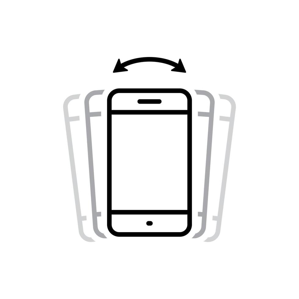 Shake phone icon isolated on white background. Shaking cellphone sign symbol. Smartphone prohibition concept vector
