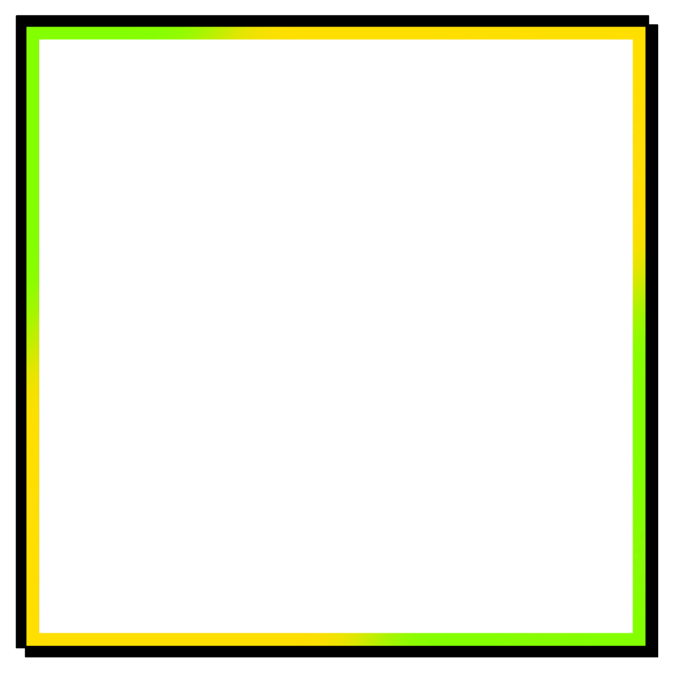 A yellow and green square frame with a black outline png