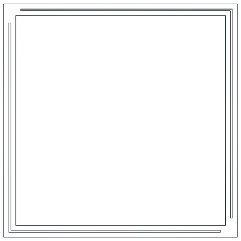 A white square frame with a black outline png
