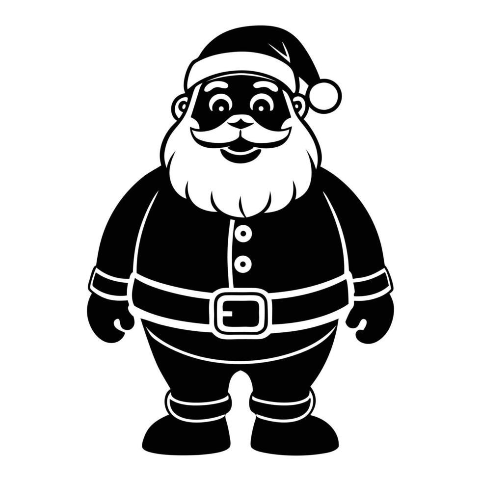 cartoon Santa Claus silhouette icon on white background. vector