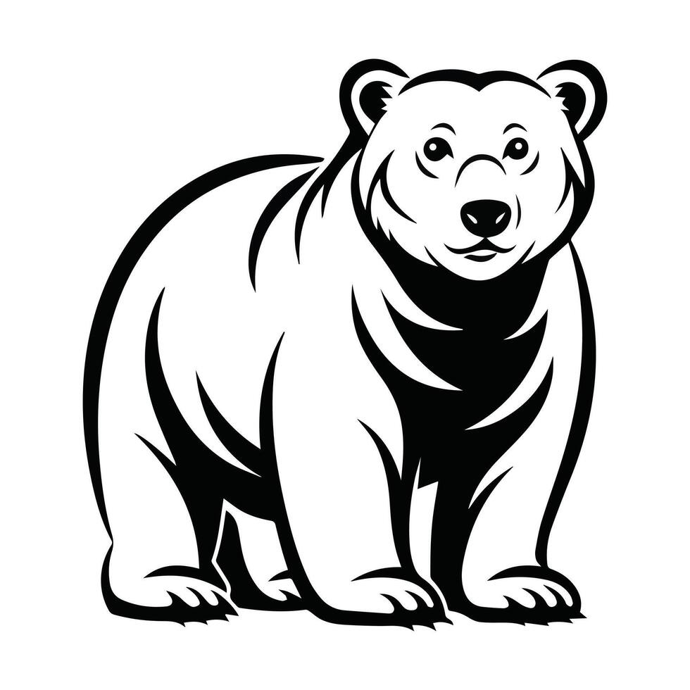 polar bear icon on white background vector