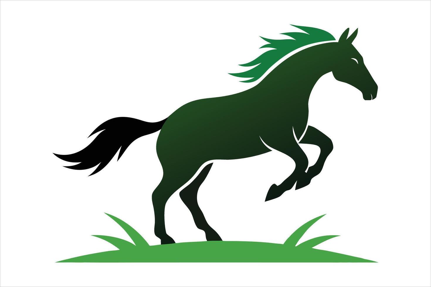 green color horse icon on white background vector