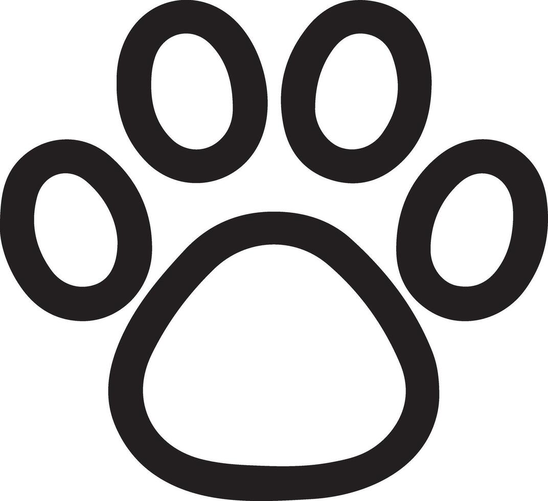Simple Outline Paw Print Illustration Perfect for Pet Logos and Designs vector