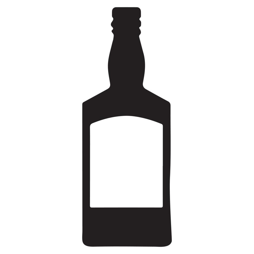 Simple Black Silhouette Liquor Bottle Icon Design for Branding vector