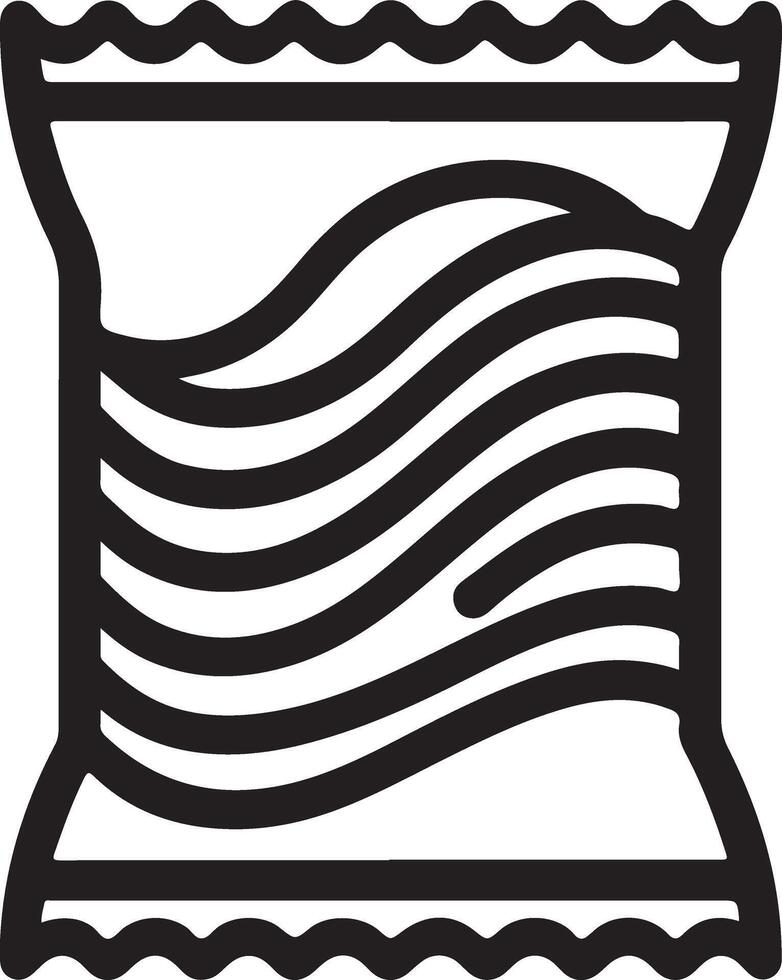 Crisp Line Art Illustration of a Snack Food Packet vector