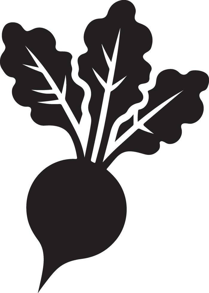 Black Silhouette Beetroot Vegetable Illustration vector