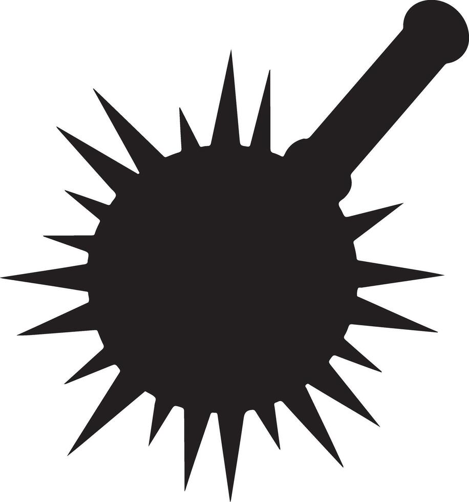 A Detailed Silhouette Illustration of a Medieval Spiked Mace Weapon vector