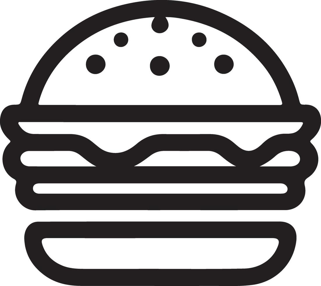 Stylish Line Art Hamburger Illustration for Branding vector