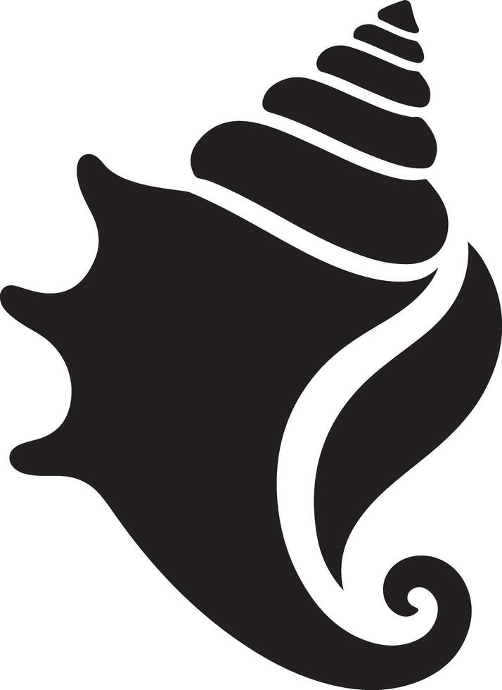 Seashell Silhouette Illustration Design Art vector