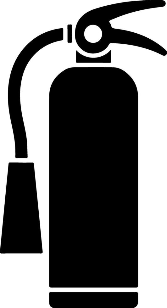 Simple Black Fire Extinguisher Icon for Safety Designs vector
