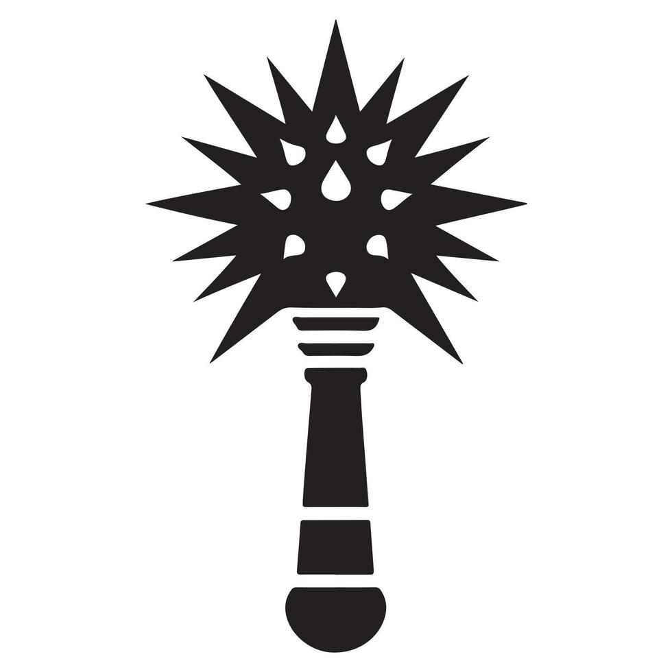 a Medieval Spiked Mace Weapon Silhouette Design vector