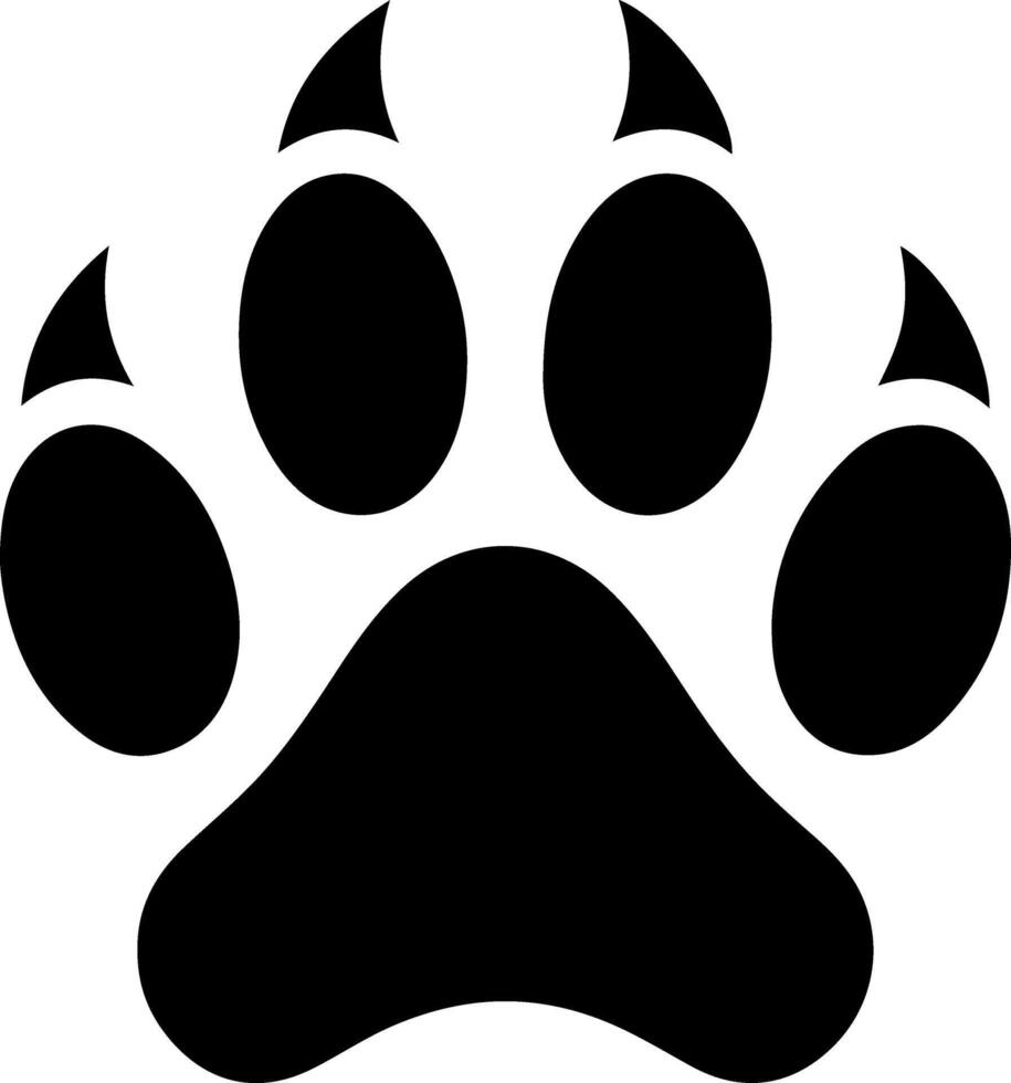 Black Silhouette Paw Print Logo Design for Wild Animal vector