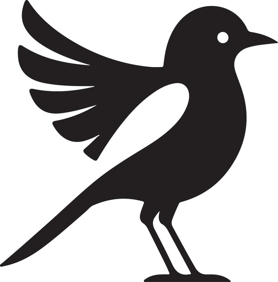 Stylish Silhouette of a Bird with Outstretched Wings vector