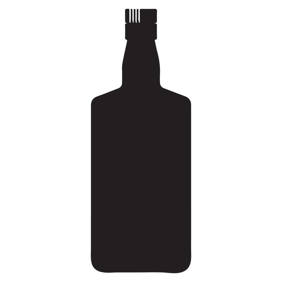 Simple Black Silhouette of a Generic Liquor Bottle vector